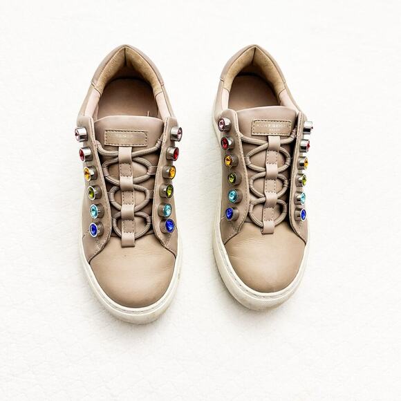 Kurt Geiger London Laney Coloful Stone Beige/Gray Leather Shoes Size 36.5 - Picture 1 of 7